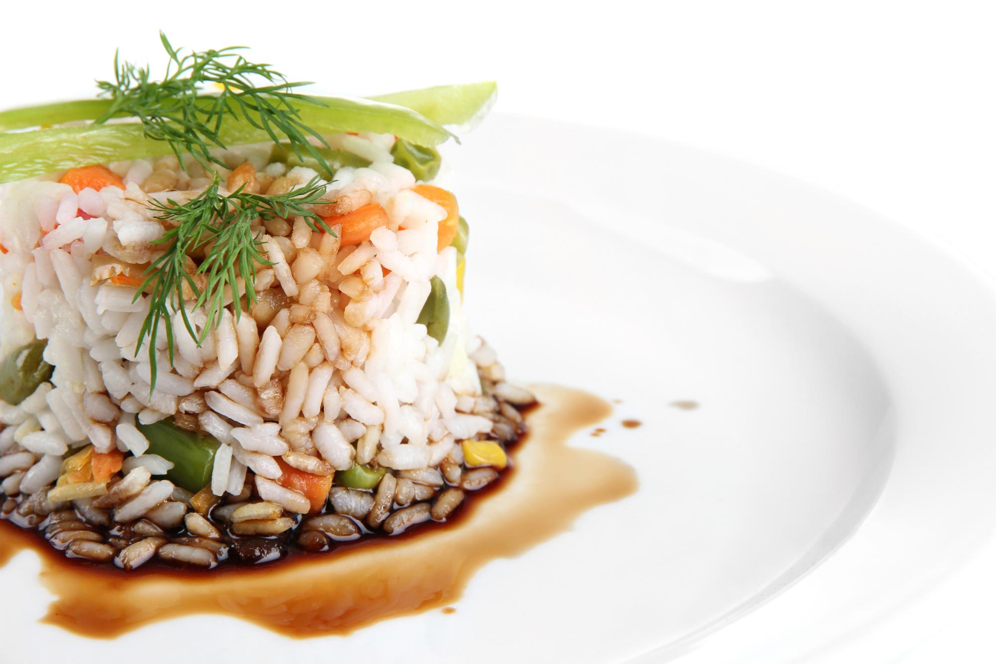 Piatto finito: risotto cremoso con guarnizione